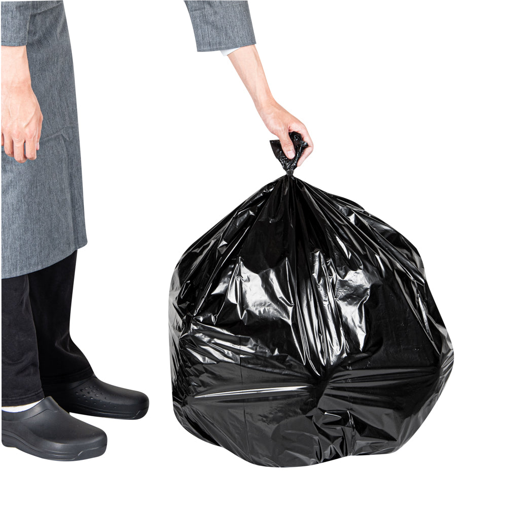 RW Clean 33 gal Black Plastic Trash Can Liner - Medium-Duty, 1.1 mil - 100 count box