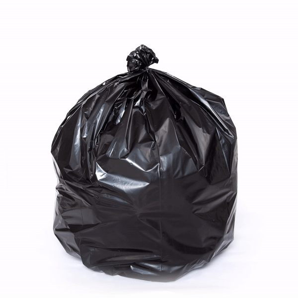 RW Clean 45 gal Black Plastic Trash Can Liner - Heavy-Duty, 1.5 mil - 100 count box