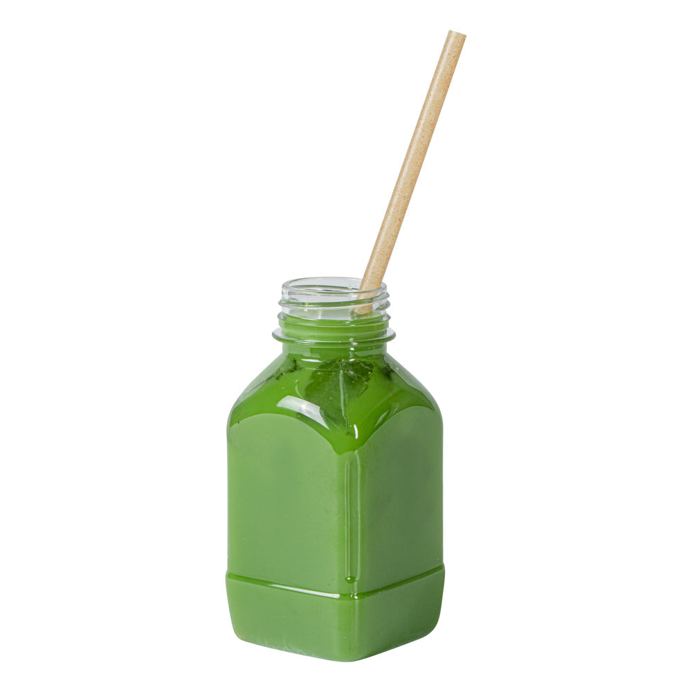 Basic Nature Brown PLA Plastic / Sugarcane Straw - Compostable - 8 1/4" - 100 count box
