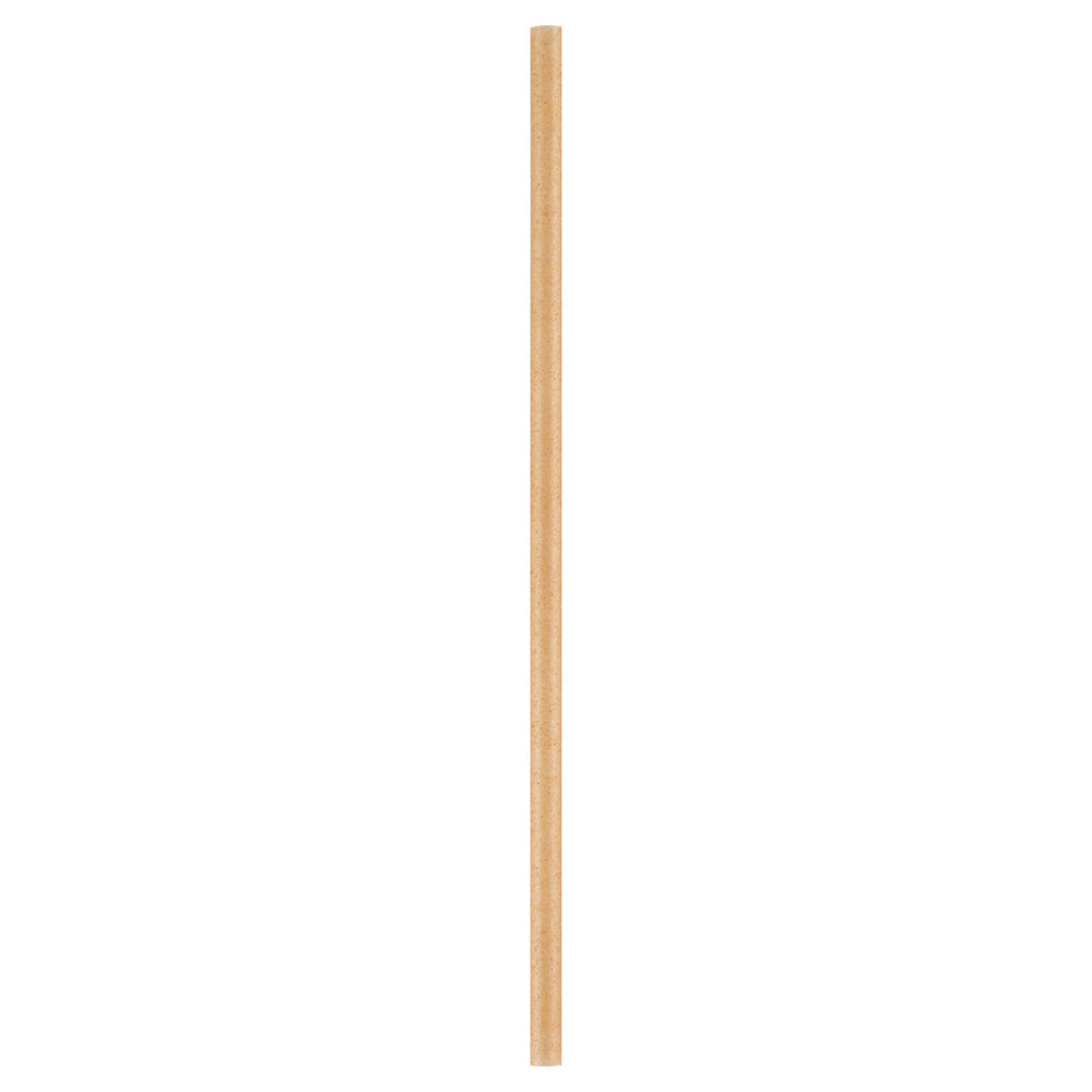 Basic Nature Brown PLA Plastic / Sugarcane Straw - Compostable - 8 1/4" - 100 count box