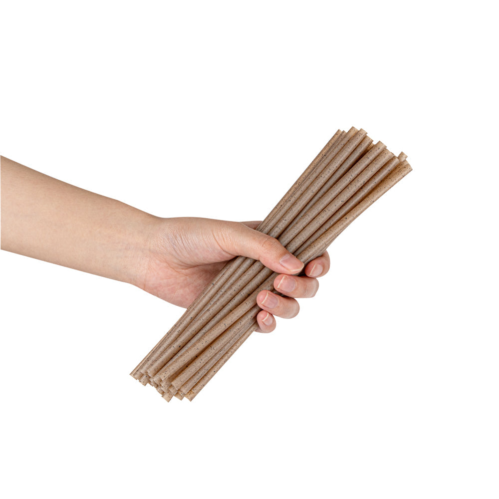 Basic Nature Brown PLA Plastic / Coffee Ground Straw - Compostable - 8 1/4" - 2000 count box