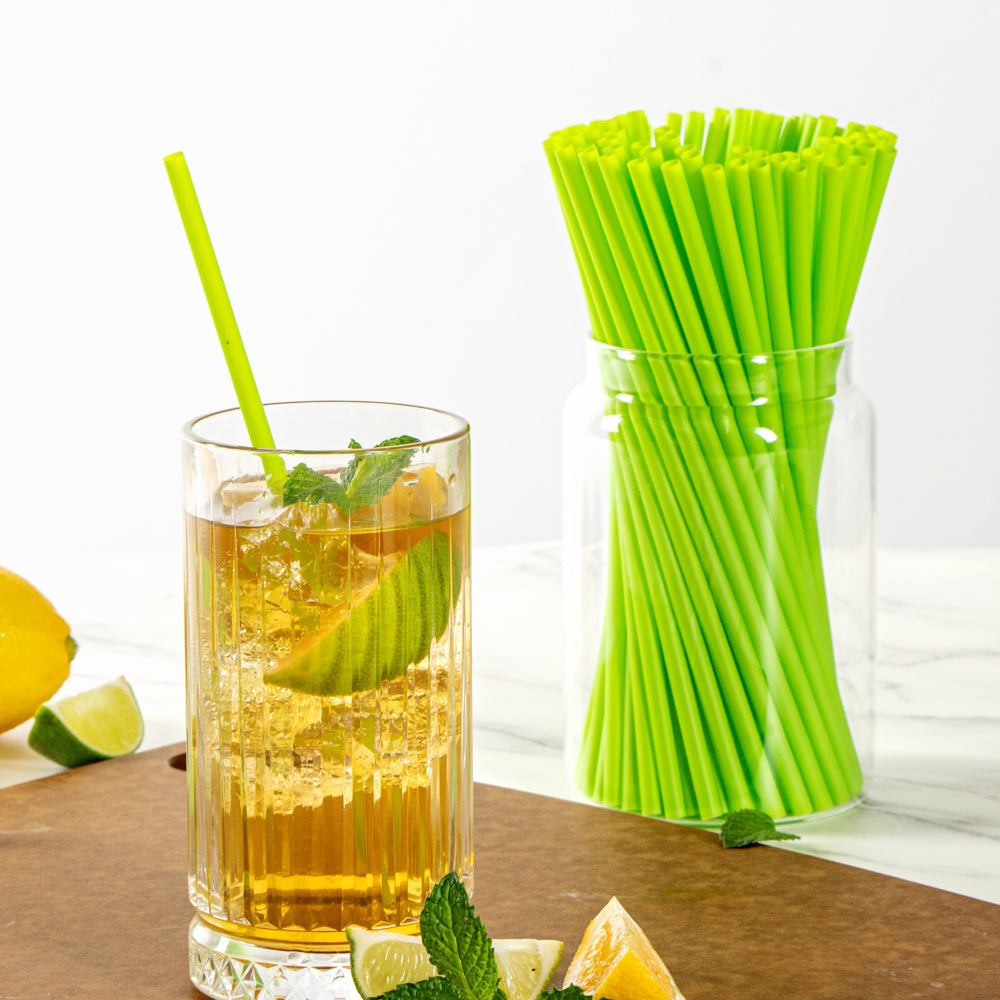 Basic Nature Green PLA / PBAT Plastic Straw - Compostable - 8 1/4" - 100 count box