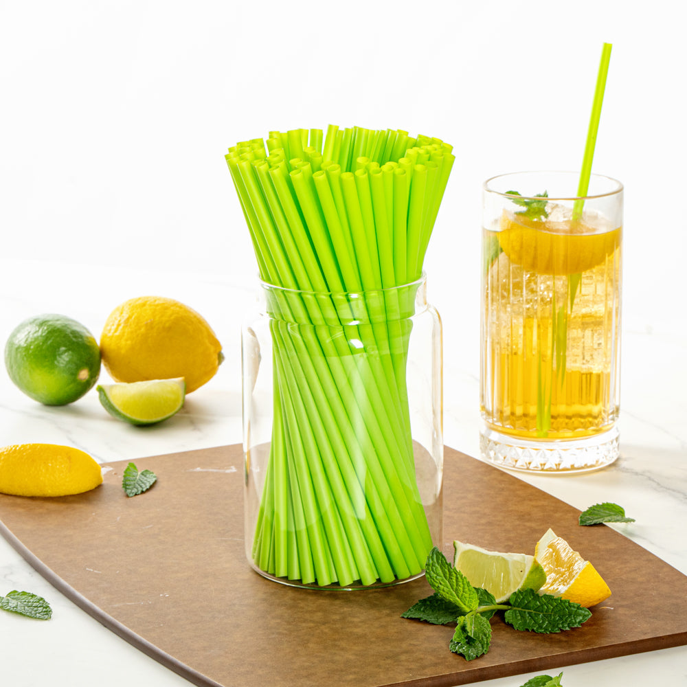 Basic Nature Green PLA / PBAT Plastic Straw - Compostable - 8 1/4" - 100 count box