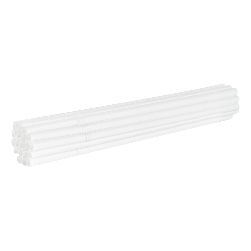 Basic Nature White PLA / PBAT Plastic Straw - Flexible, Compostable - 8 1/4" - 2000 count box