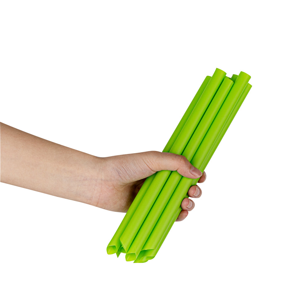 Basic Nature Green PLA / PBAT Plastic Boba Straw - Compostable - 9" - 100 count box