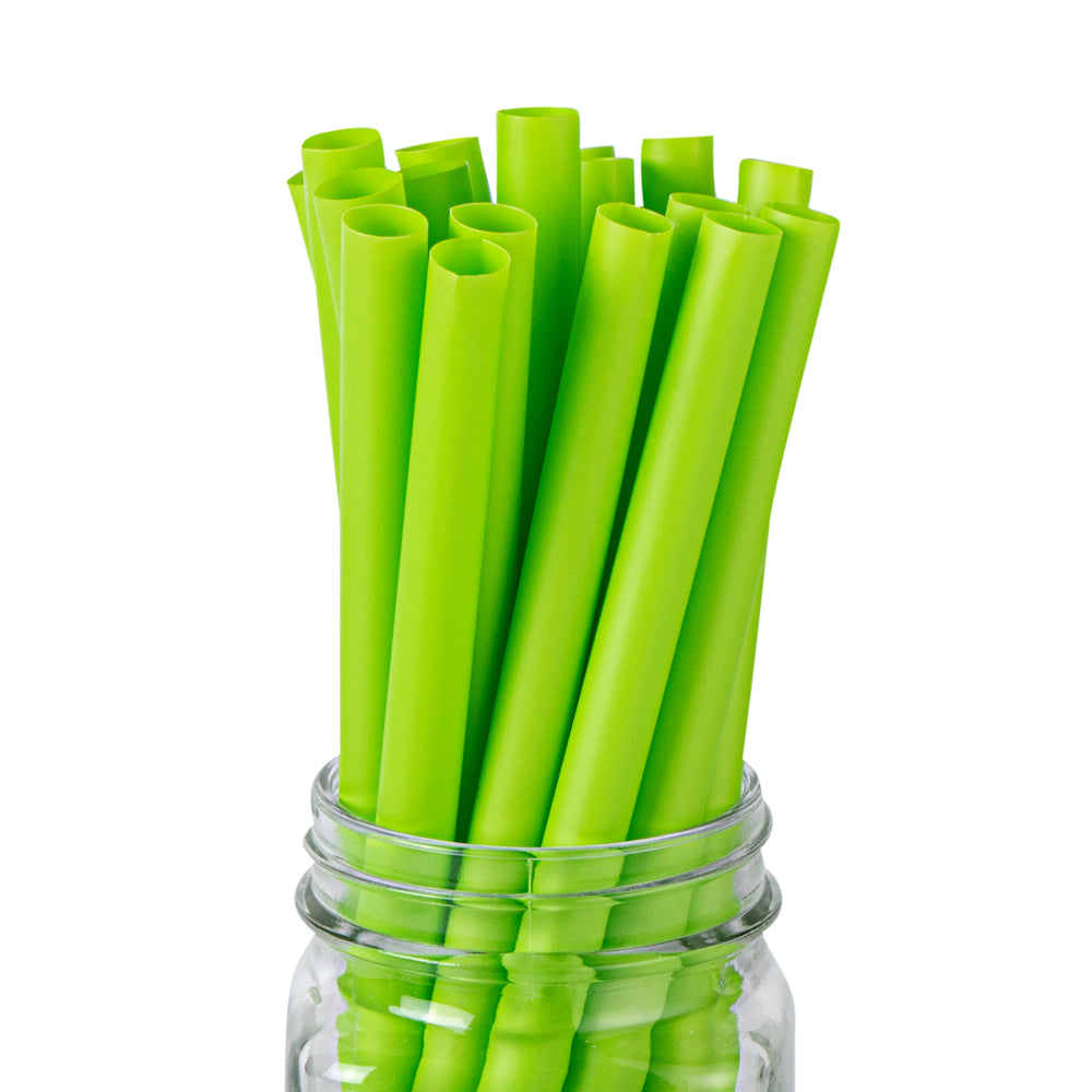 Basic Nature Green PLA / PBAT Plastic Boba Straw - Compostable - 9" - 2000 count box