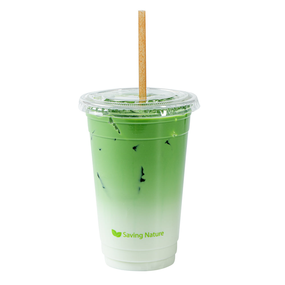 Basic Nature Brown PLA Plastic / Sugarcane Straw - Wrapped, Compostable - 8 1/4" - 100 count box