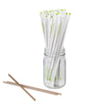 Basic Nature Brown PLA Plastic / Coffee Ground Straw - Wrapped, Compostable - 8 1/4" - 100 count box
