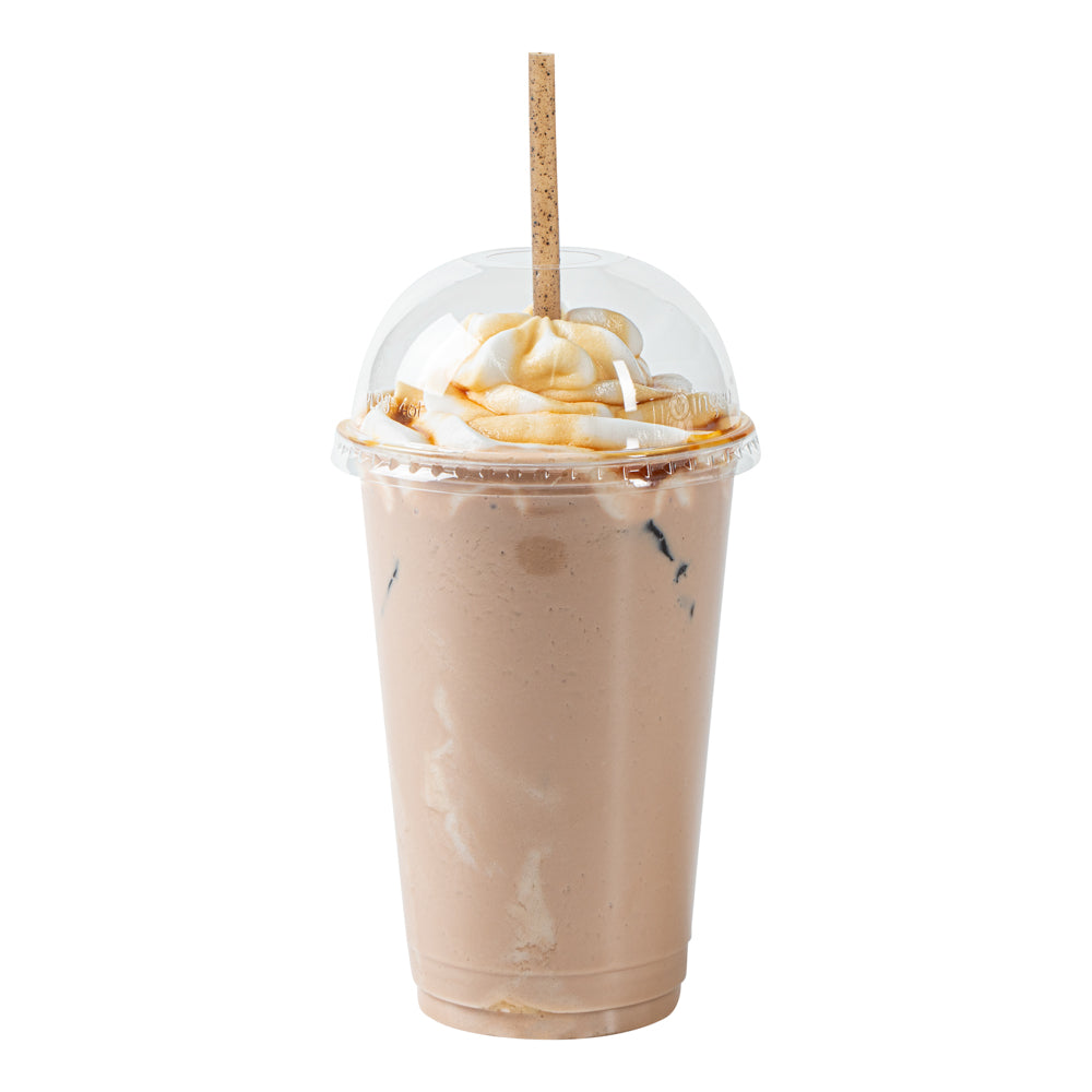 Basic Nature Brown PLA Plastic / Coffee Ground Straw - Wrapped, Compostable - 8 1/4" - 100 count box