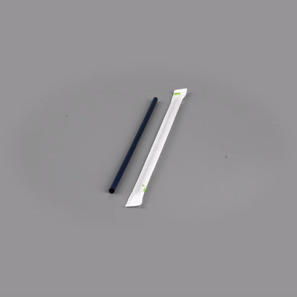Basic Nature Midnight Blue PLA / PBAT Plastic Straw - Wrapped, Compostable - 8 1/4" - 2000 count box