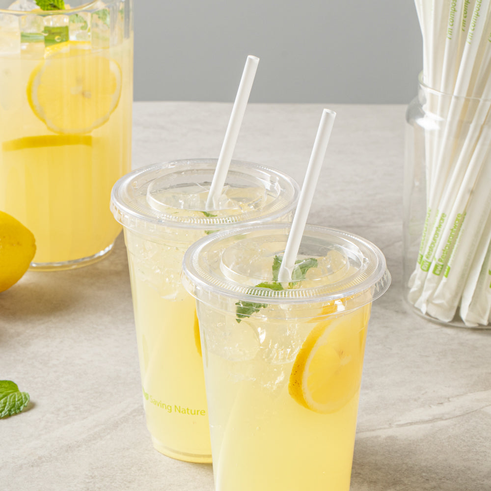 Basic Nature White PLA / PBAT Plastic Straw - Wrapped, Compostable - 8 1/4" - 100 count box