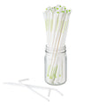 Basic Nature White PLA / PBAT Plastic Straw - Wrapped, Flexible, Compostable - 8 1/4" - 2000 count box
