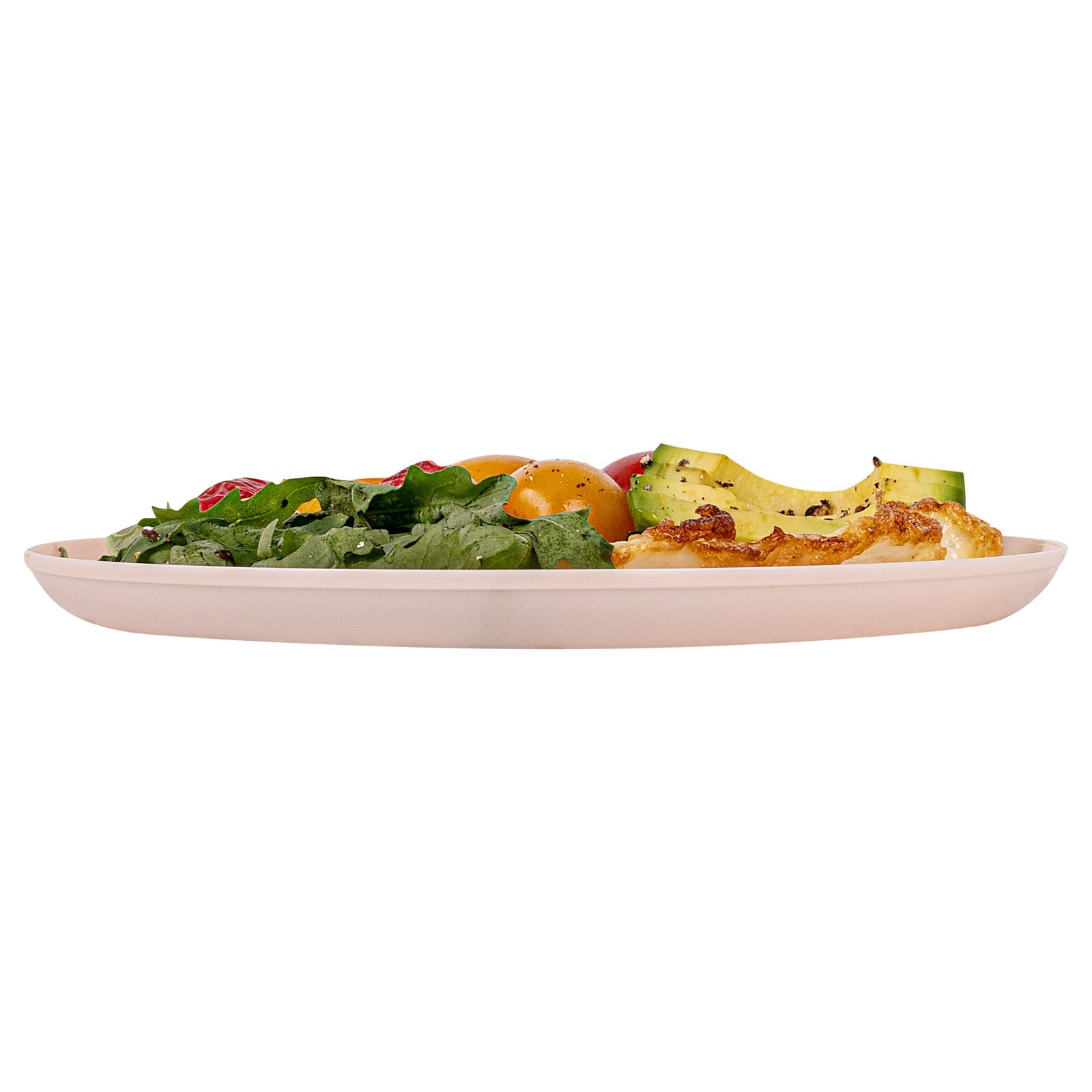 Moderna Round Light Pink Plastic Plate - 6 1/4" x 6 1/4" x 1/2" - 40 count box