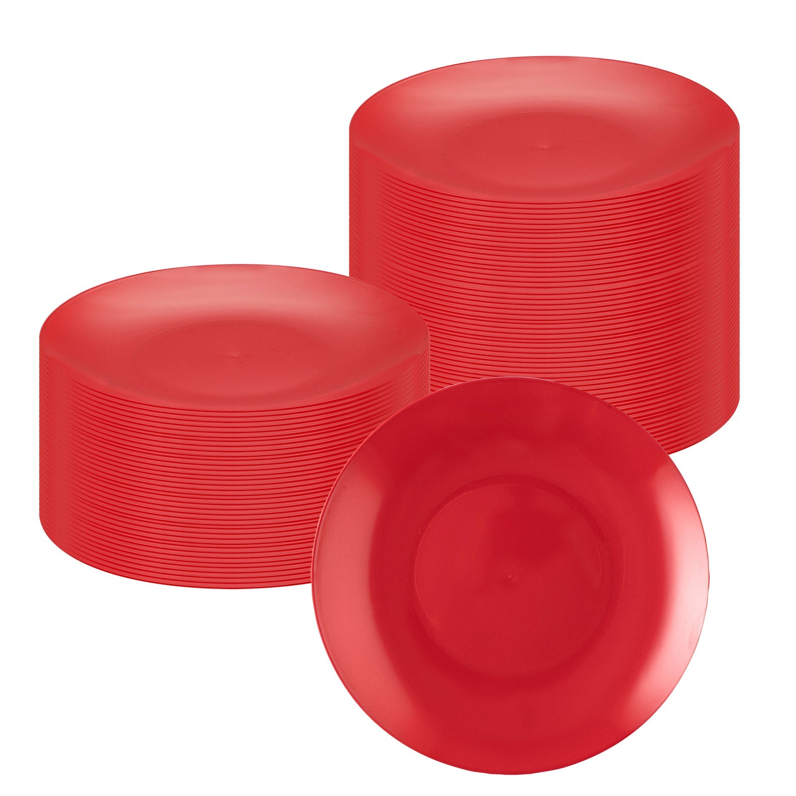 Moderna Round Red Plastic Plate - 7 1/2" x 7 1/2" x 1/2" - 40 count box