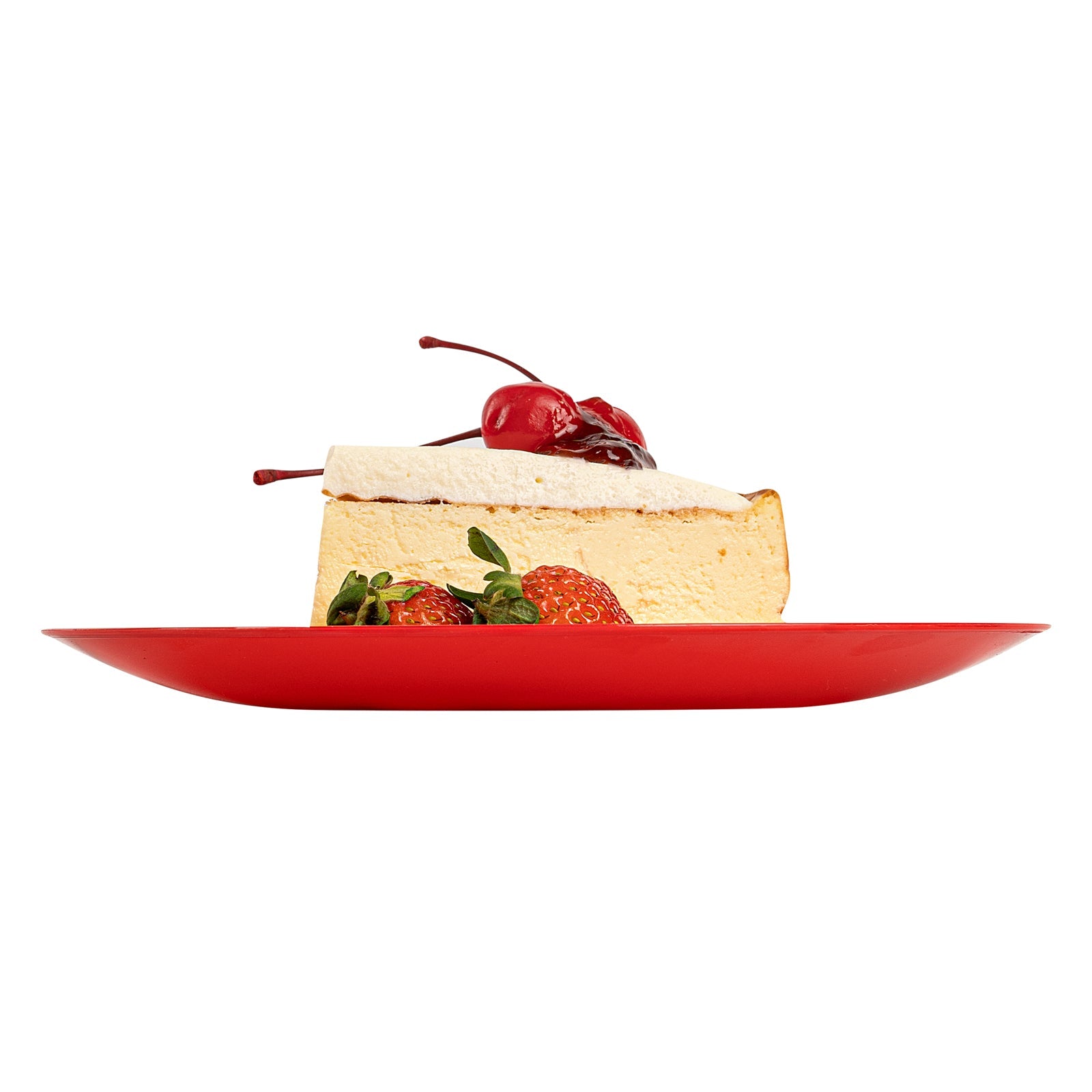 Moderna Round Red Plastic Plate - 7 1/2" x 7 1/2" x 1/2" - 40 count box