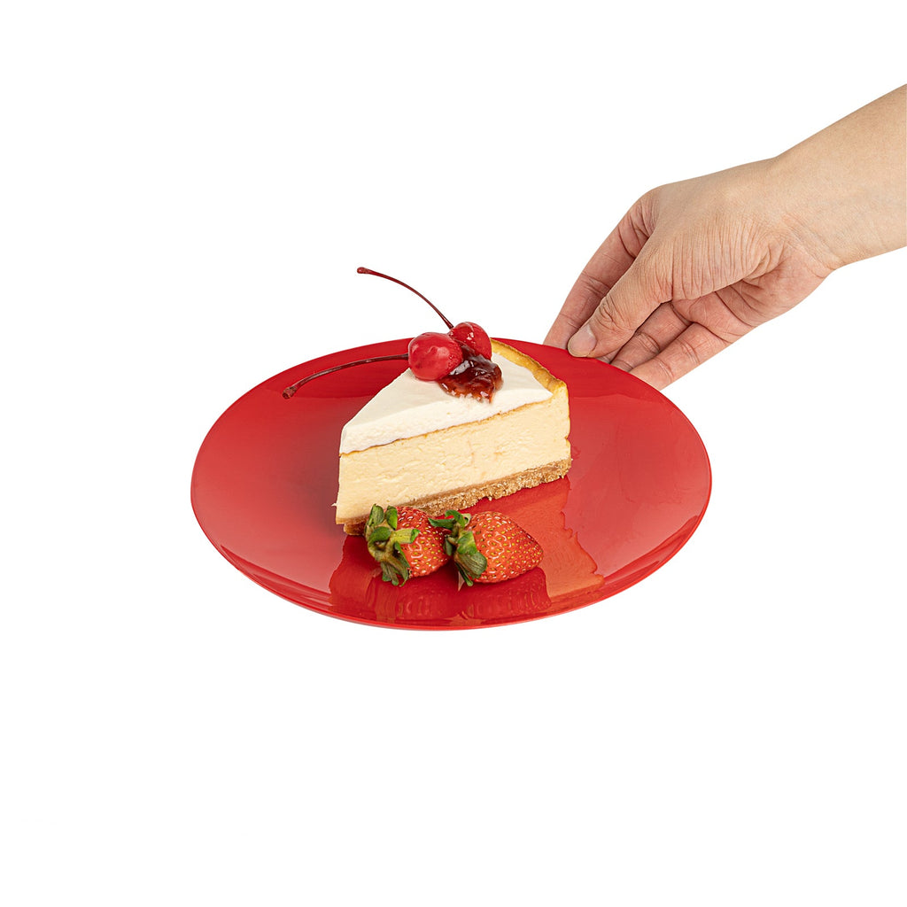 Moderna Round Red Plastic Plate - 7 1/2" x 7 1/2" x 1/2" - 200 count box