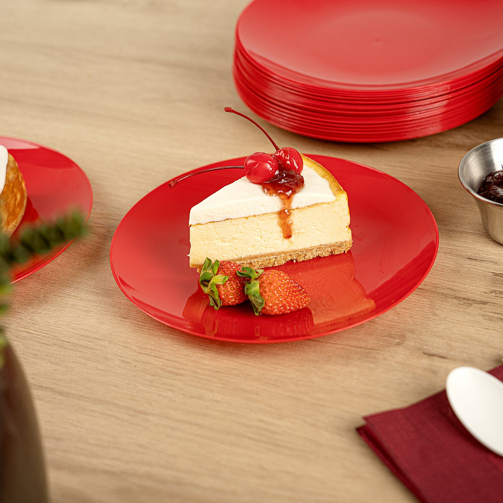 Moderna Round Red Plastic Plate - 7 1/2" x 7 1/2" x 1/2" - 200 count box