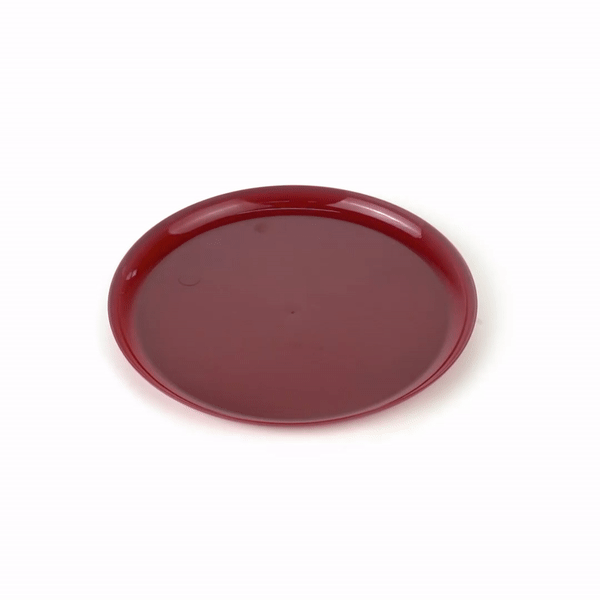 Moderna Round Burgundy Plastic Plate - 8 1/2" x 8 1/2" x 1/2" - 40 count box