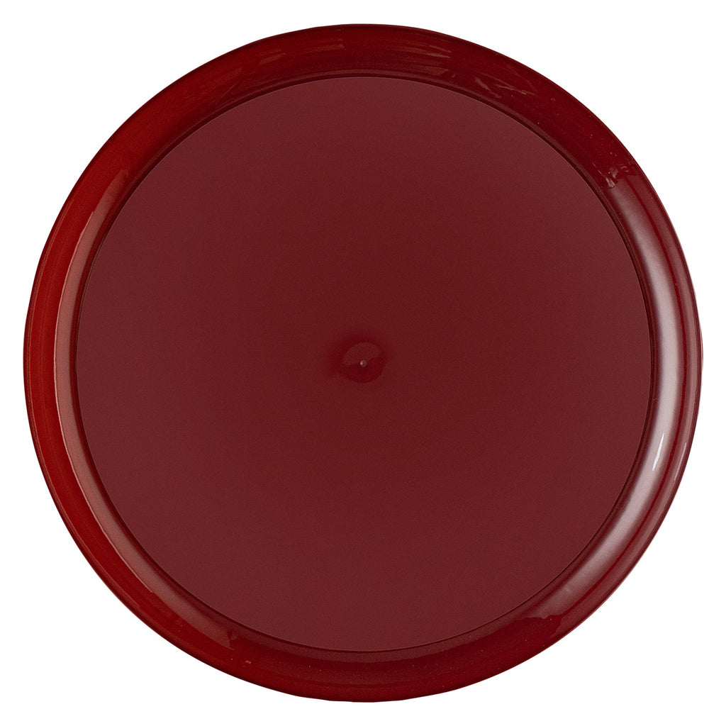 Moderna Round Burgundy Plastic Plate - 8 1/2" x 8 1/2" x 1/2" - 200 count box