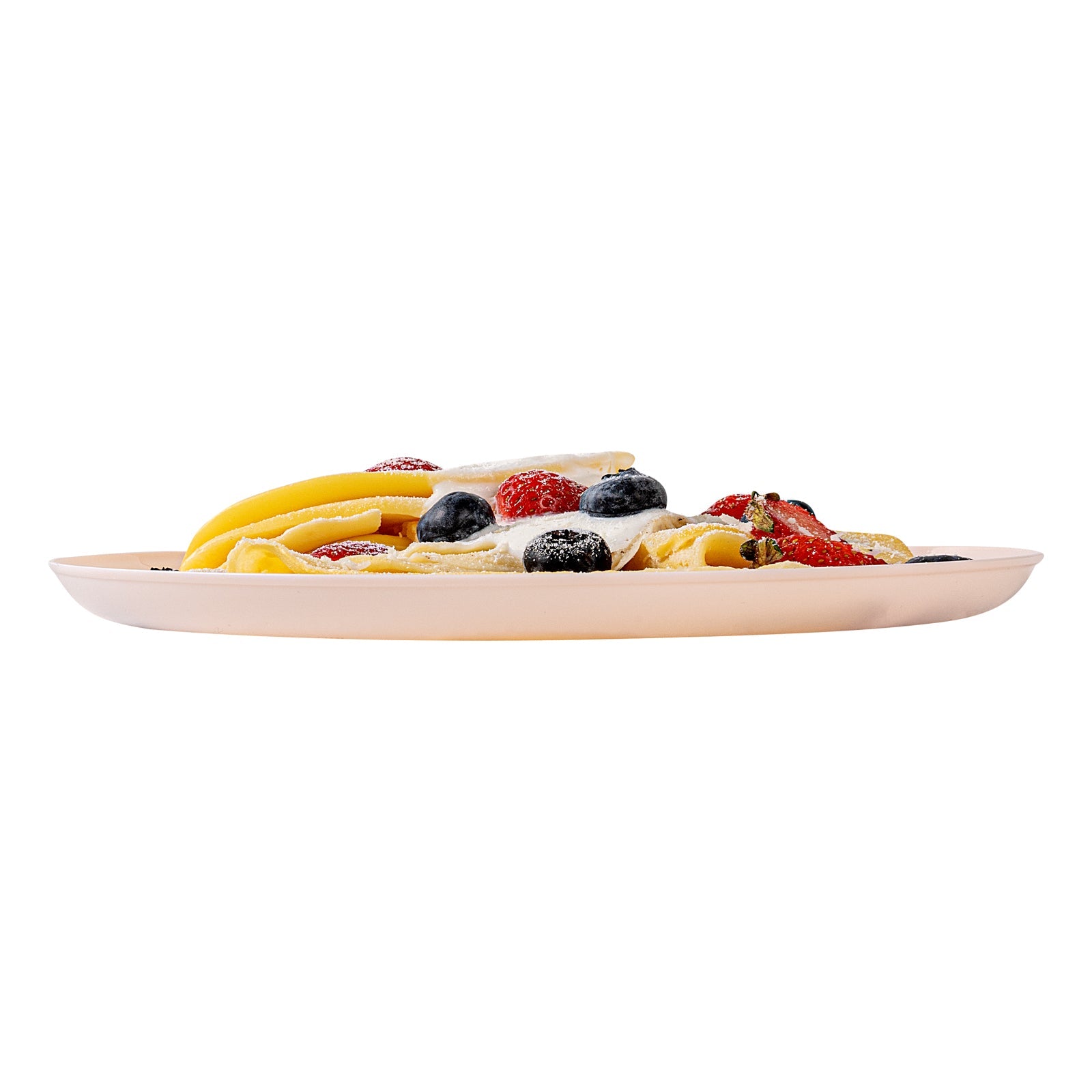 Moderna Round Light Pink Plastic Plate - 8 1/2" x 8 1/2" x 1/2" - 40 count box
