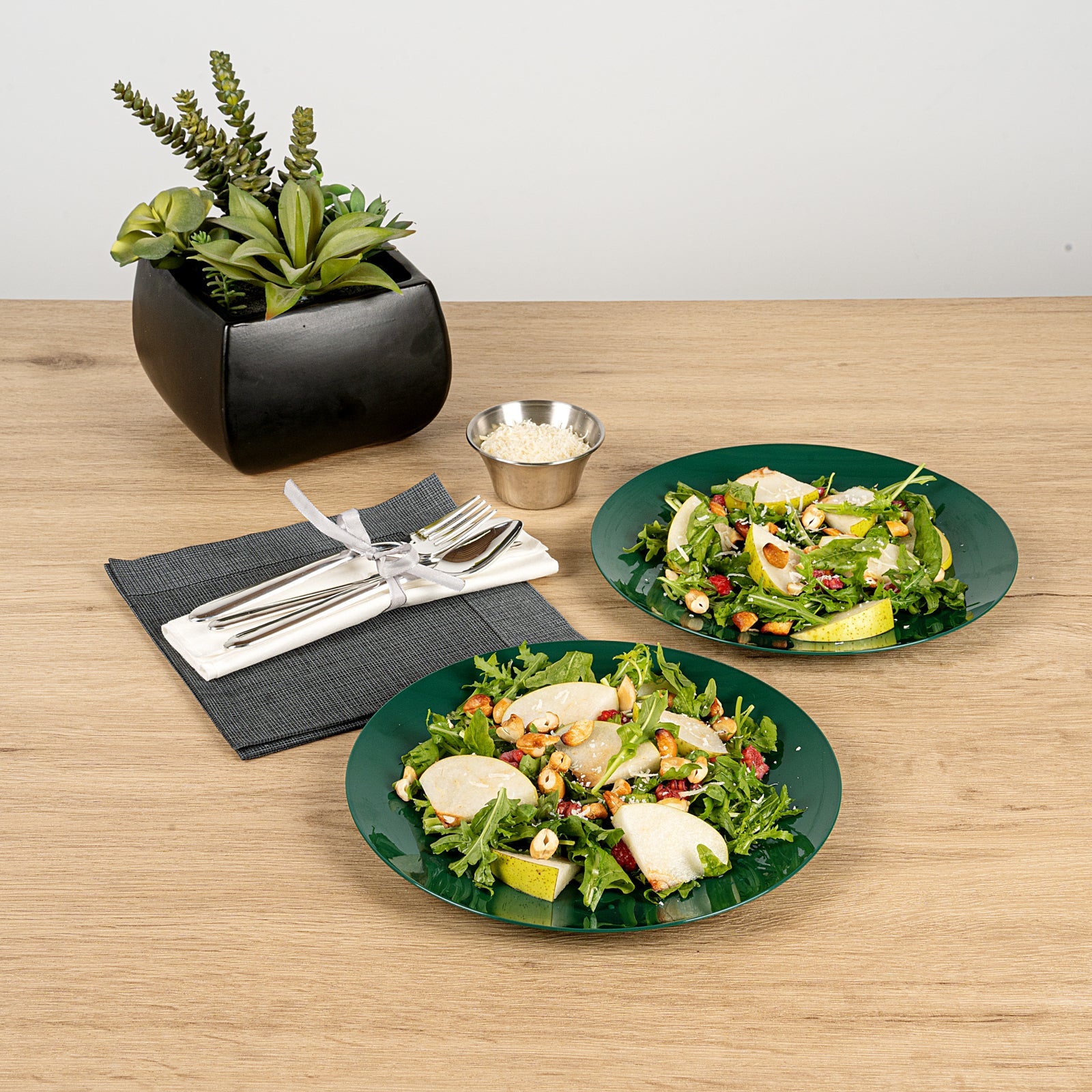 Moderna Round Forest Green Plastic Plate - 9" x 9" x 3/4" - 200 count box
