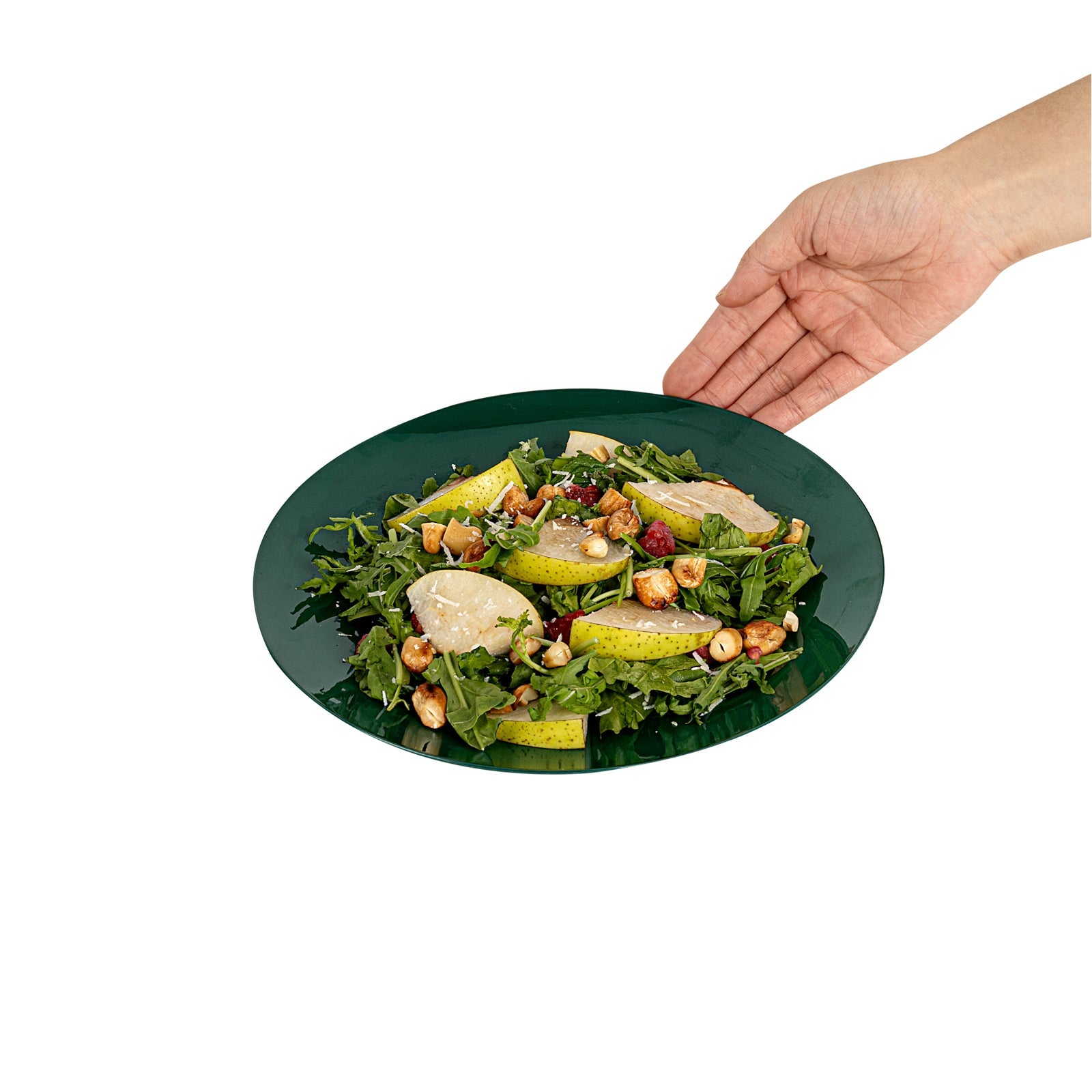 Moderna Round Forest Green Plastic Plate - 9" x 9" x 3/4" - 200 count box