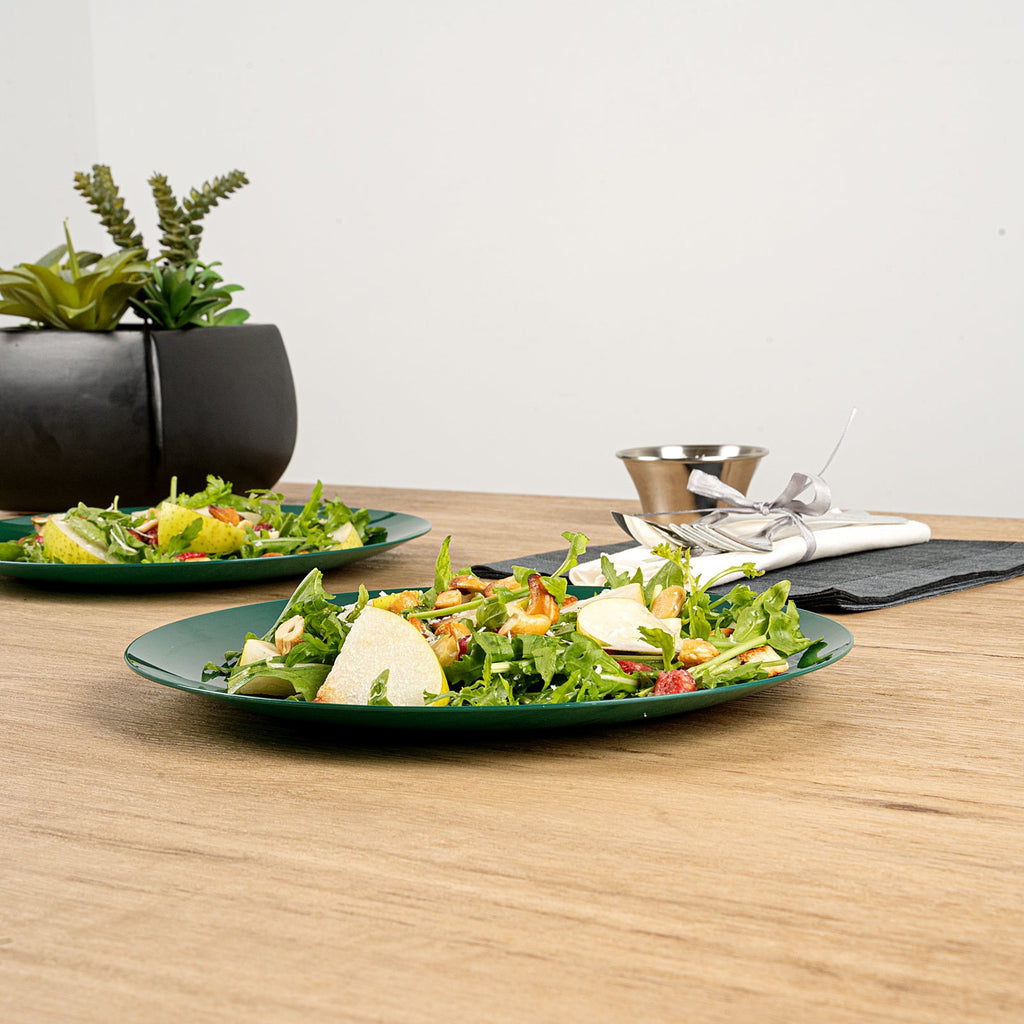 Moderna Round Forest Green Plastic Plate - 9" x 9" x 3/4" - 200 count box