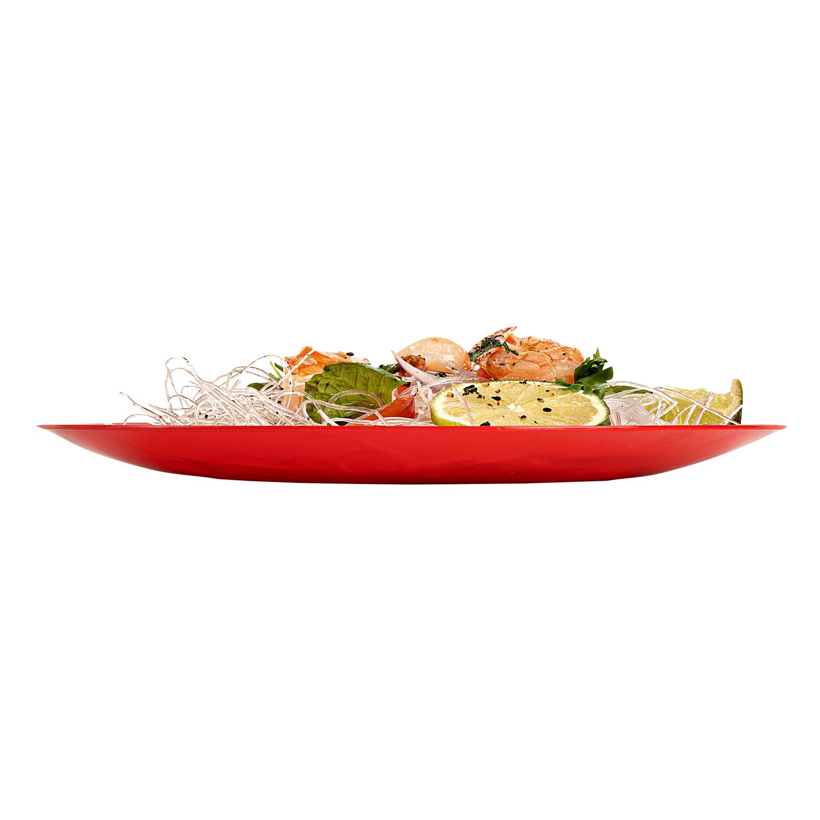 Moderna Round Red Plastic Plate - 9" x 9" x 3/4" - 40 count box