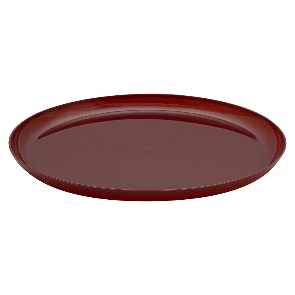 Moderna Round Burgundy Plastic Plate - 10 3/4" x 10 3/4" x 1/2" - 40 count box