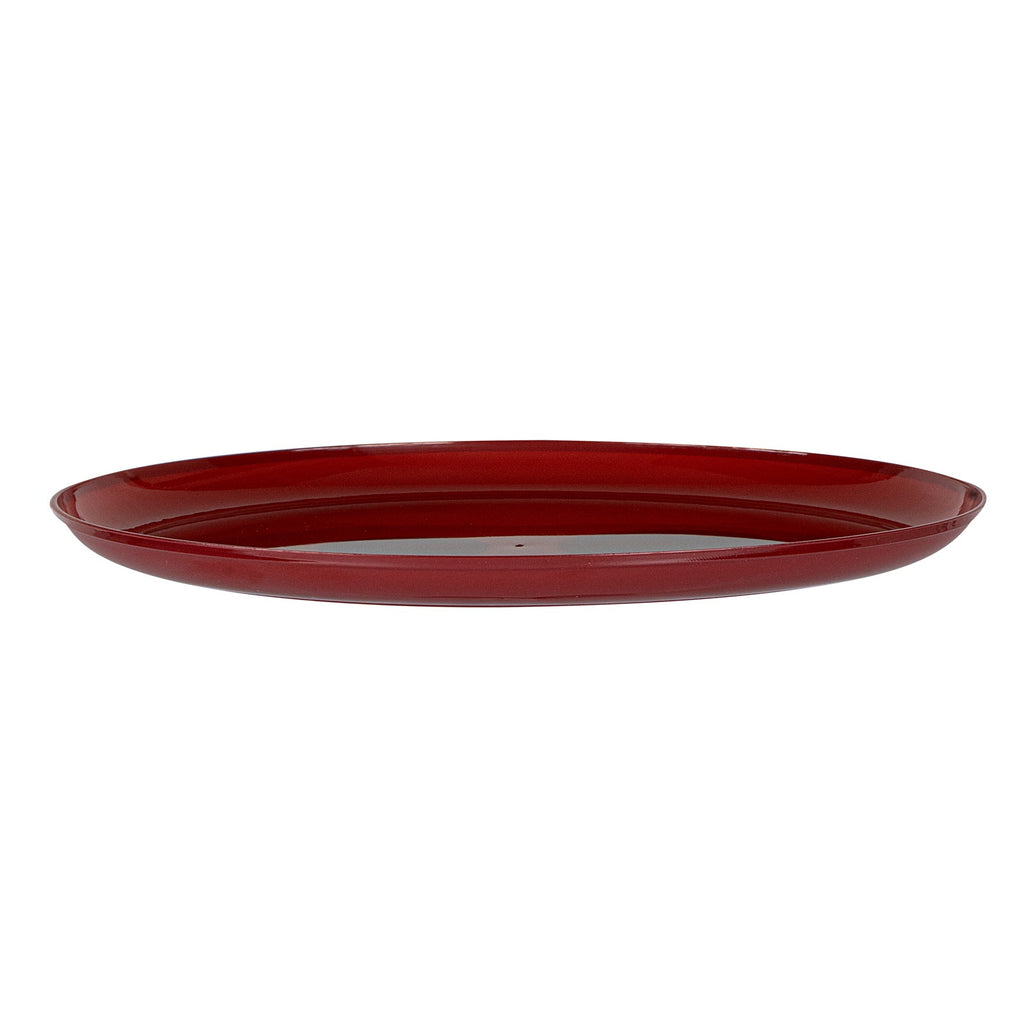 Moderna Round Burgundy Plastic Plate - 10 3/4" x 10 3/4" x 1/2" - 200 count box
