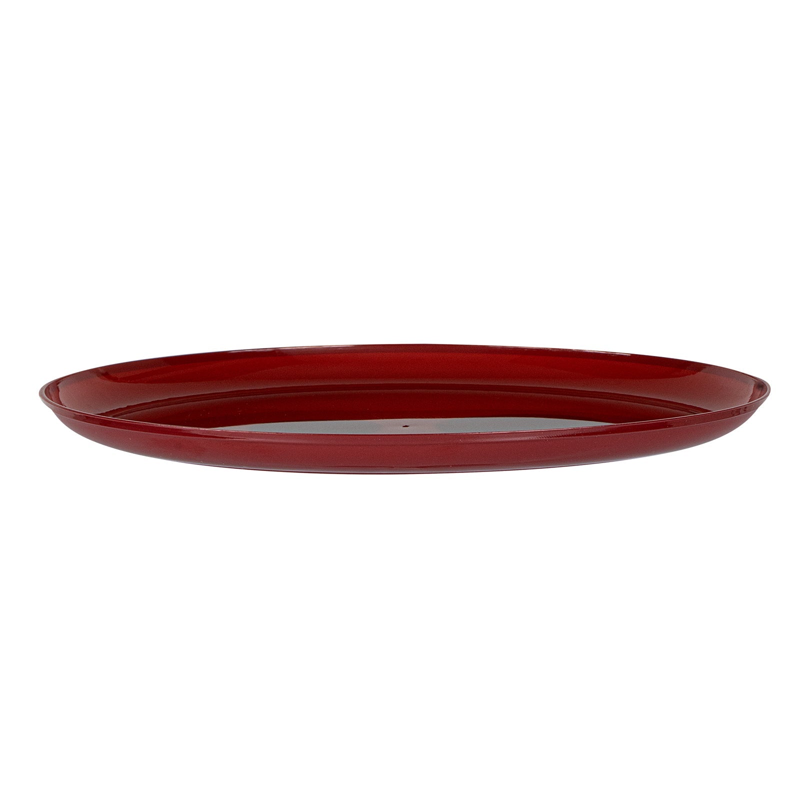 Moderna Round Burgundy Plastic Plate - 10 3/4" x 10 3/4" x 1/2" - 200 count box