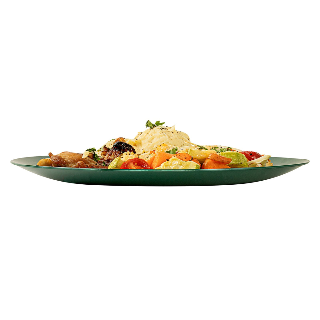 Moderna Round Forest Green Plastic Plate - 10 1/4" x 10 1/4" x 3/4" - 40 count box