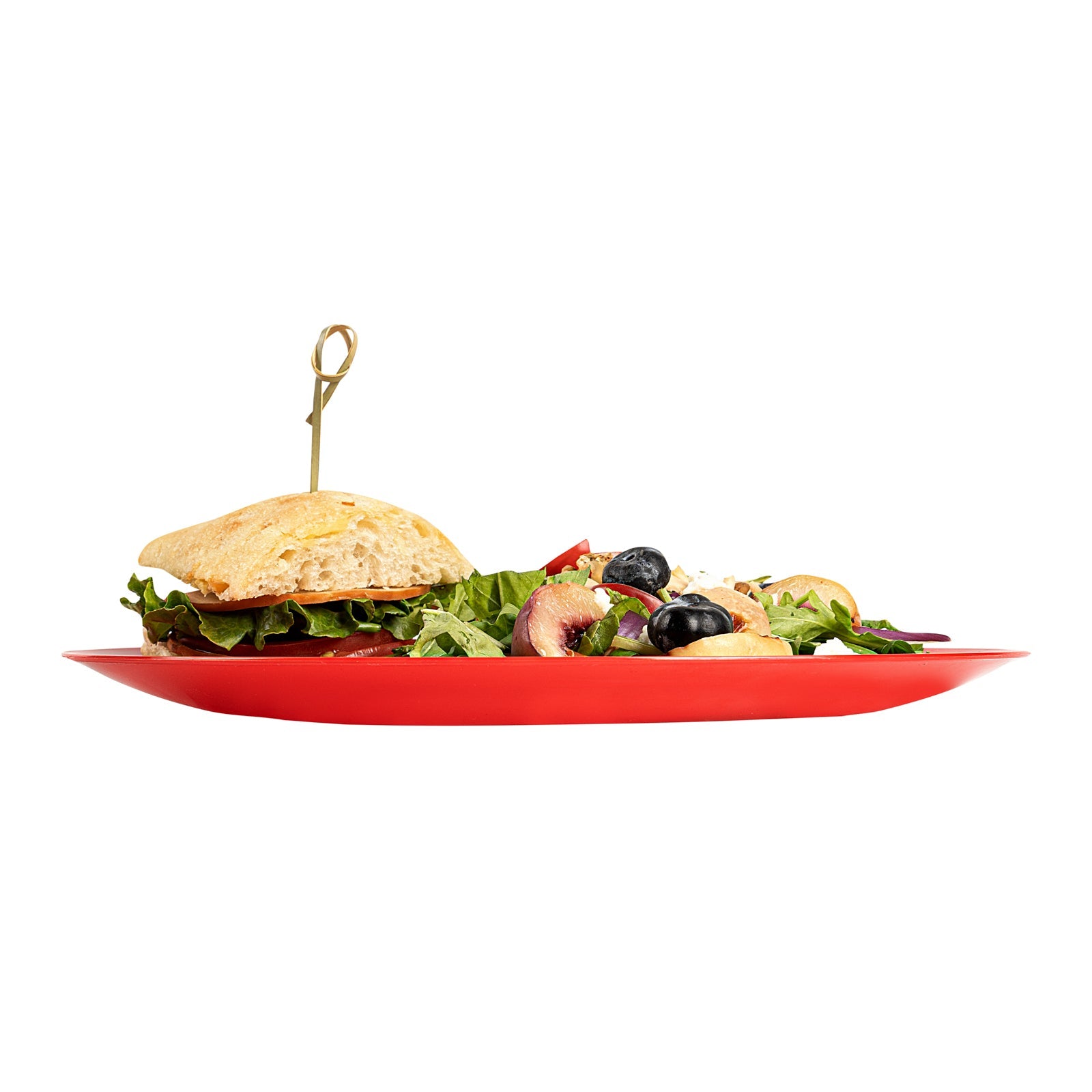 Moderna Round Red Plastic Plate - 10 1/4" x 10 1/4" x 3/4" - 200 count box