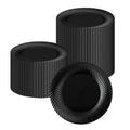 Moderna Round Black Plastic Wave Plate - 7" x 7" x 1/2" - 40 count box