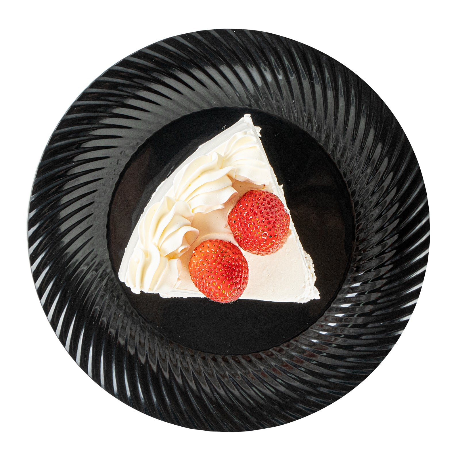 Moderna Round Black Plastic Wave Plate - 7" x 7" x 1/2" - 40 count box