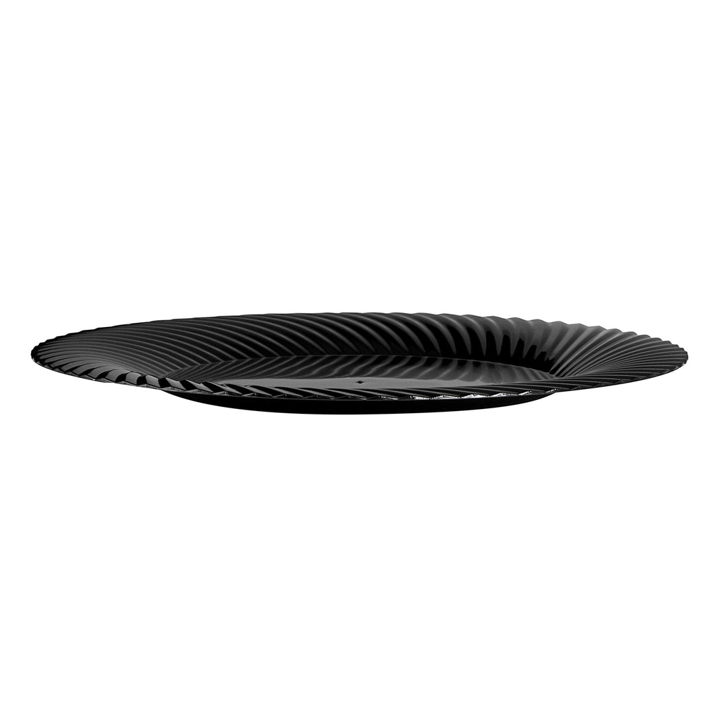 Moderna Round Black Plastic Wave Plate - 7" x 7" x 1/2" - 40 count box