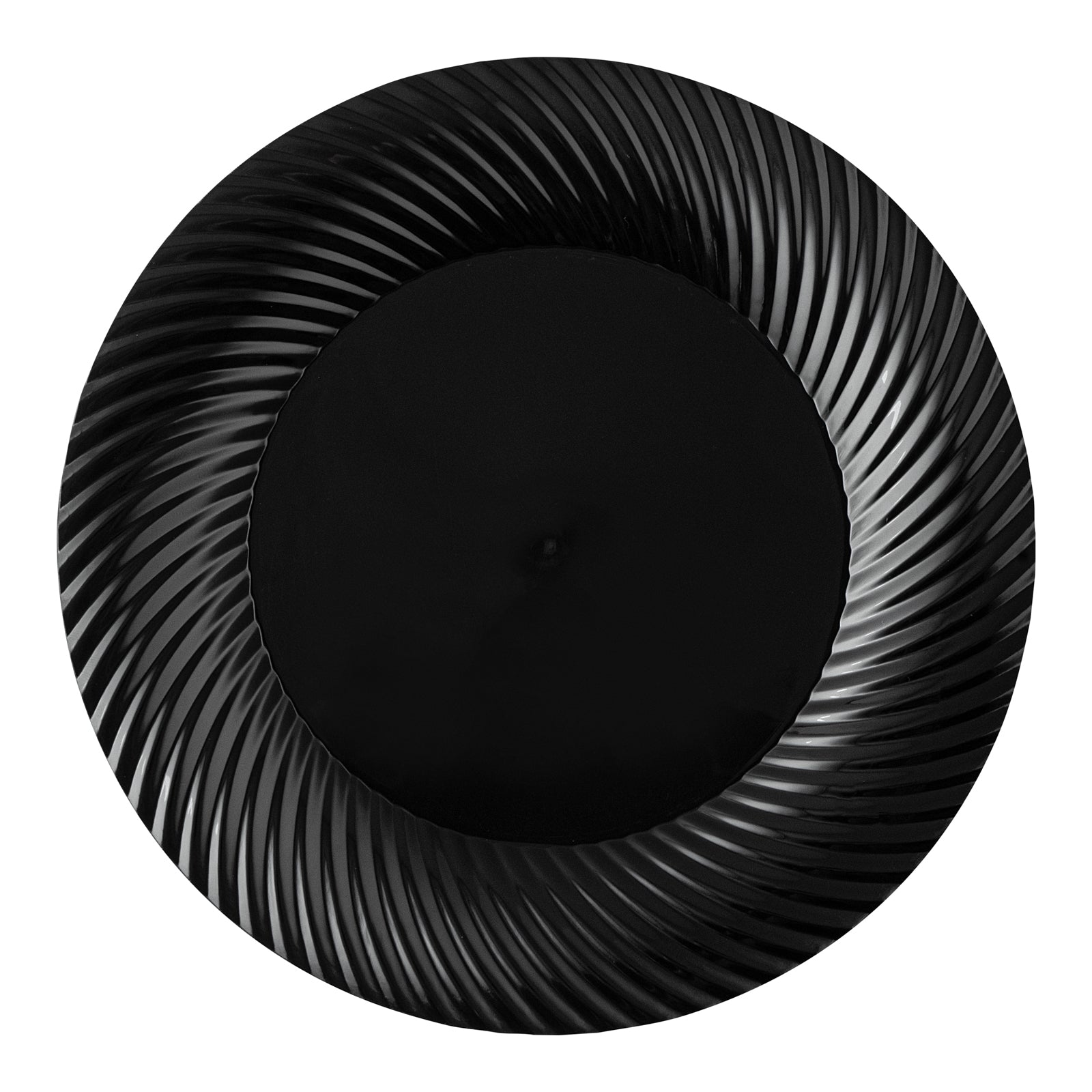 Moderna Round Black Plastic Wave Plate - 7" x 7" x 1/2" - 40 count box