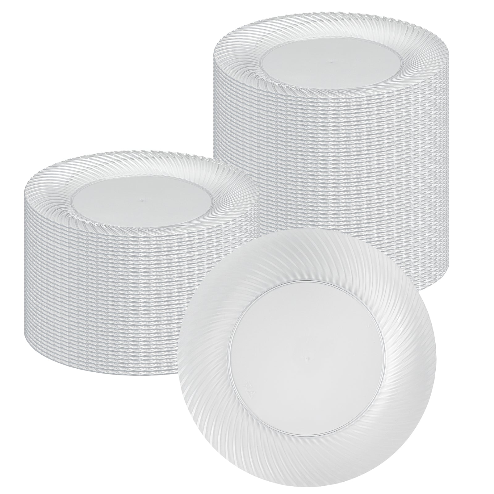 Moderna Round Clear Plastic Wave Plate - 7" x 7" x 1/2" - 40 count box