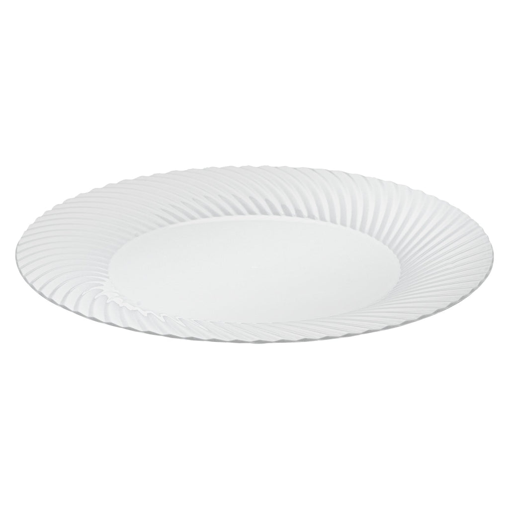 Moderna Round White Plastic Wave Plate - 7" x 7" x 1/2" - 40 count box