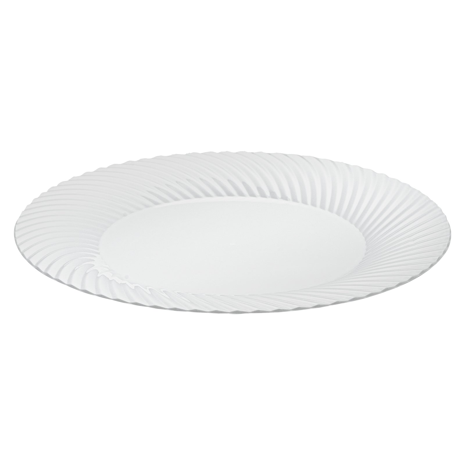 Moderna Round White Plastic Wave Plate - 7" x 7" x 1/2" - 40 count box