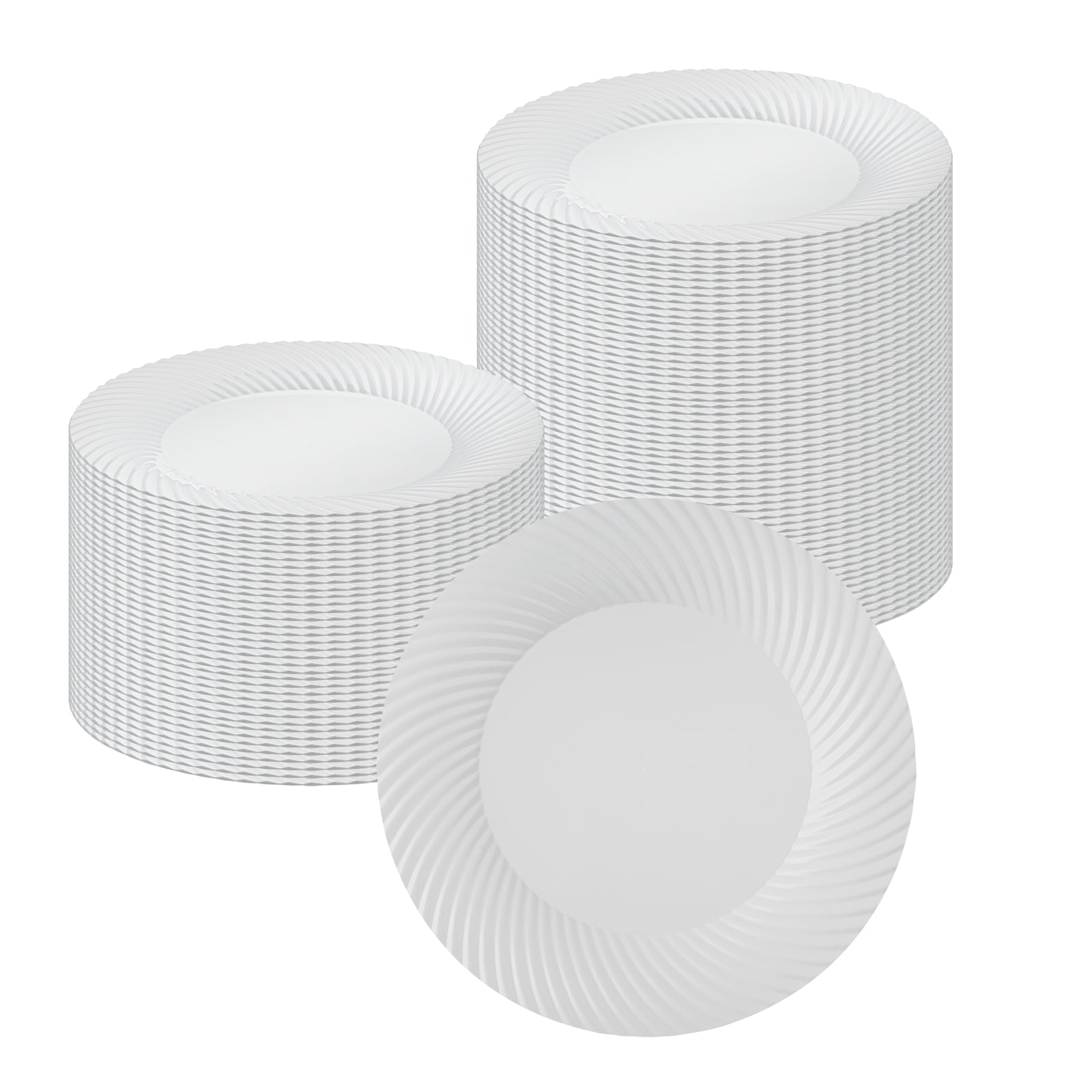 Moderna Round White Plastic Wave Plate - 7" x 7" x 1/2" - 40 count box