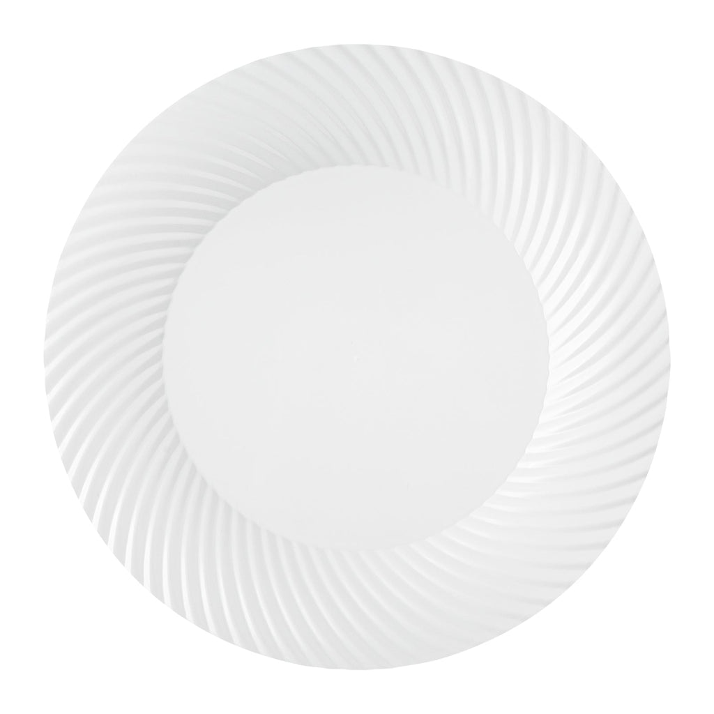Moderna Round White Plastic Wave Plate - 7" x 7" x 1/2" - 40 count box