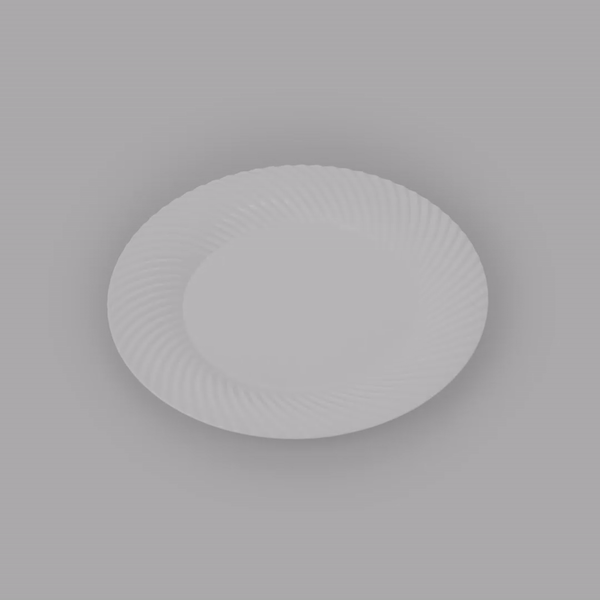 Moderna Round White Plastic Wave Plate - 7" x 7" x 1/2" - 200 count box