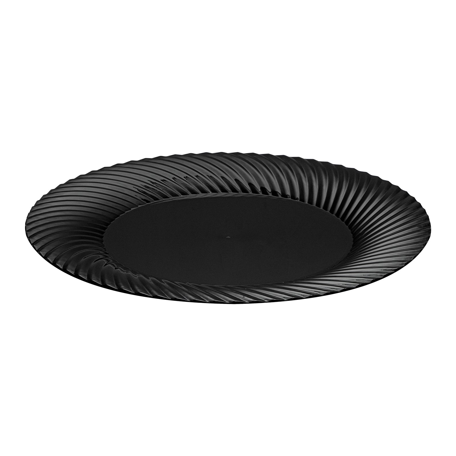 Moderna Round Black Plastic Wave Plate - 9" x 9" x 1/2" - 200 count box