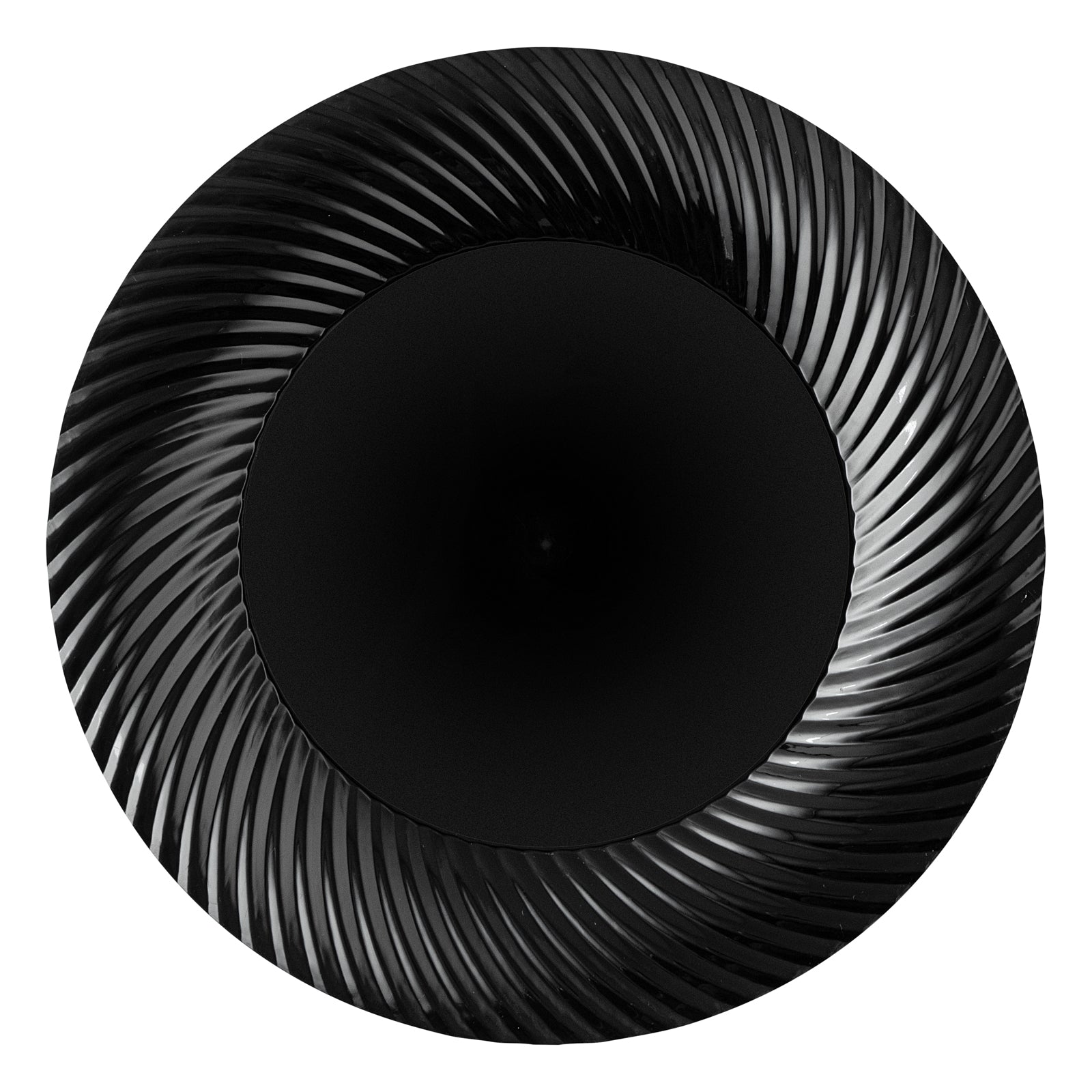 Moderna Round Black Plastic Wave Plate - 9" x 9" x 1/2" - 40 count box