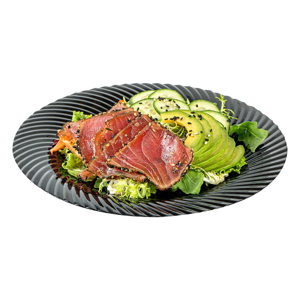 Moderna Round Black Plastic Wave Plate - 9" x 9" x 1/2" - 200 count box