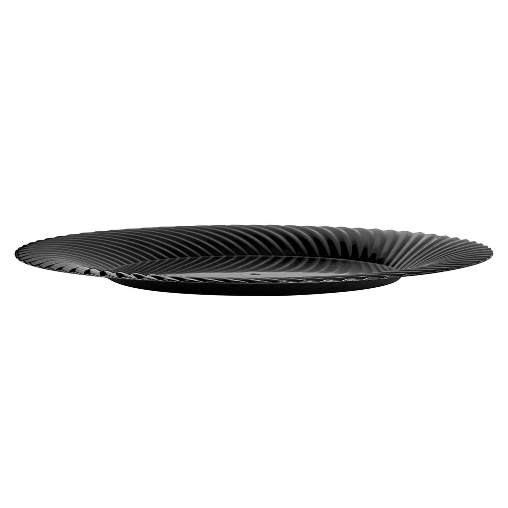 Moderna Round Black Plastic Wave Plate - 9" x 9" x 1/2" - 200 count box