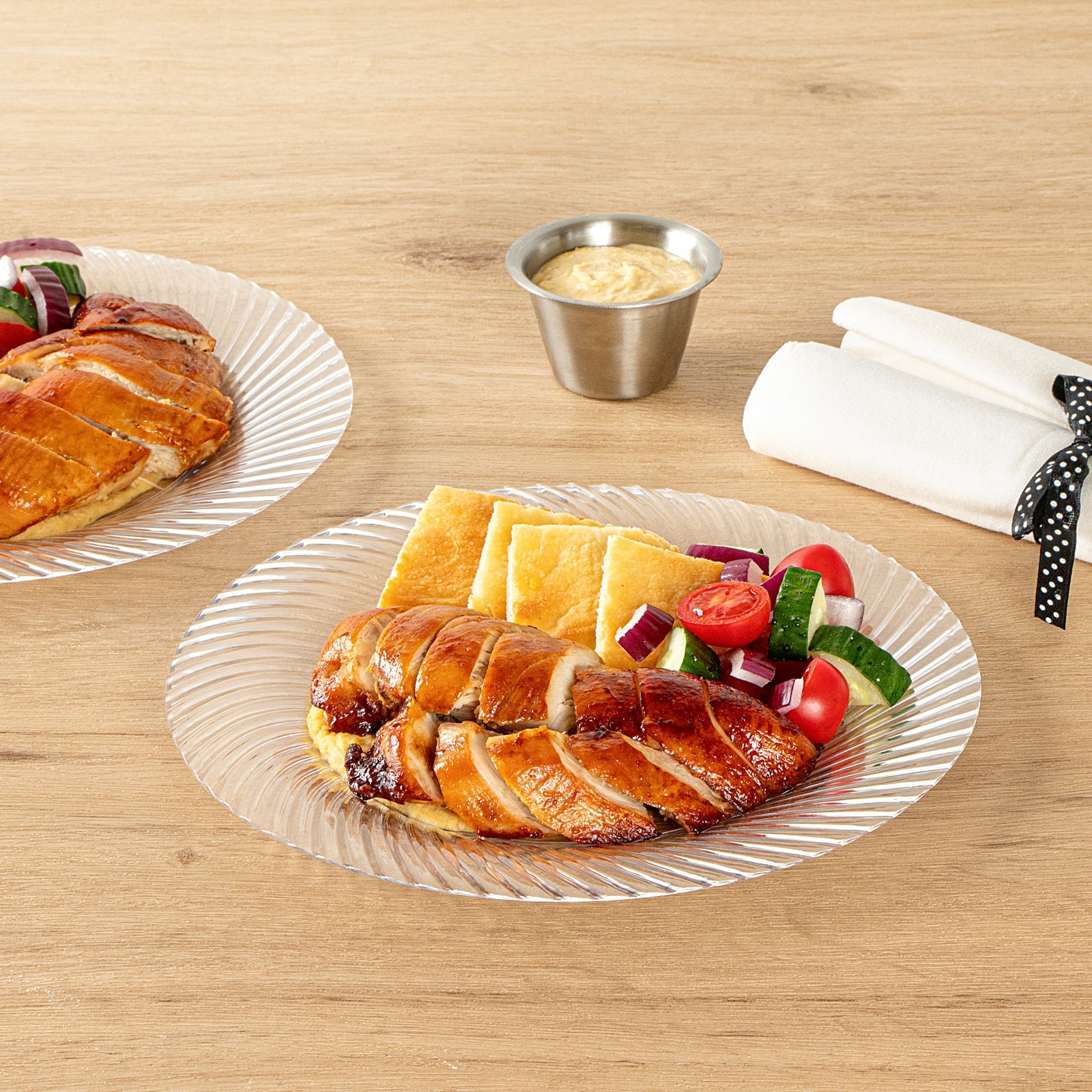 Moderna Round Clear Plastic Wave Plate - 9" x 9" x 1/2" - 40 count box