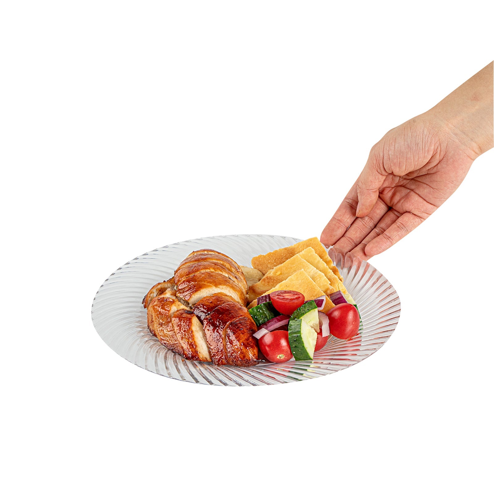 Moderna Round Clear Plastic Wave Plate - 9" x 9" x 1/2" - 40 count box