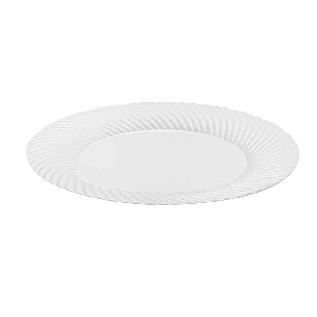 Moderna Round White Plastic Wave Plate - 9" x 9" x 1/2" - 40 count box